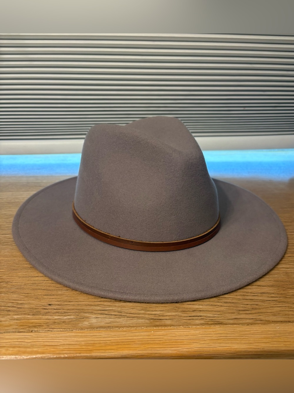 Wyeth by Todd Magill Taupe Felt Fedora with Brown Leather Band
